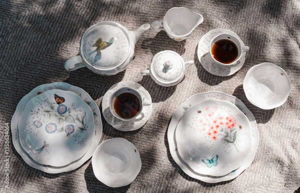 Obraz Floral Tea Set for a  Spring Tea Party