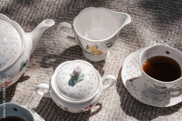 Obraz Floral Tea Set for a  Spring Tea Party