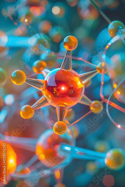 Obraz Xenon: The Noble and Inert Element of the Periodic Table - A Visual Representation of Atomic Number 54's Unique Properties