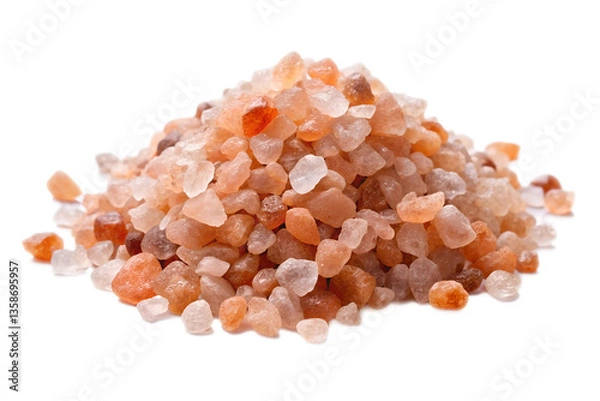 Obraz Himalayan pink salt isolated on white background. Image isolated on white background. Generative AI