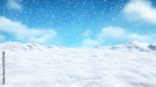 Fototapeta Winter Scene Under A Clear Sky