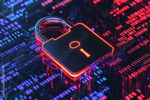Fototapeta Cybersecurity event data protection measures digital landscape infographic high-tech environment close-up view information security concepts
