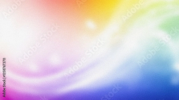 Fototapeta Soft gradient blur rainbow blend . Abstract background with grain noise texture