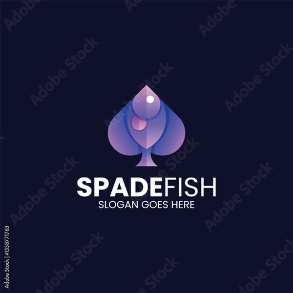 Obraz Spade Fish Gradient Colorful Logo