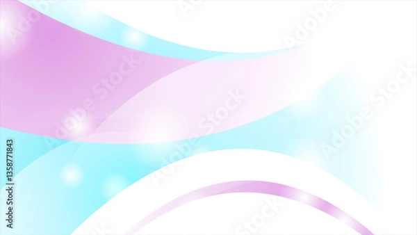 Fototapeta Bright blue pink smooth minimal waves abstract elegant background