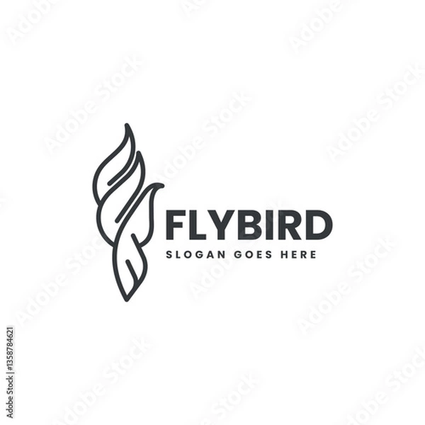Obraz Fly Bird Line Art Logo