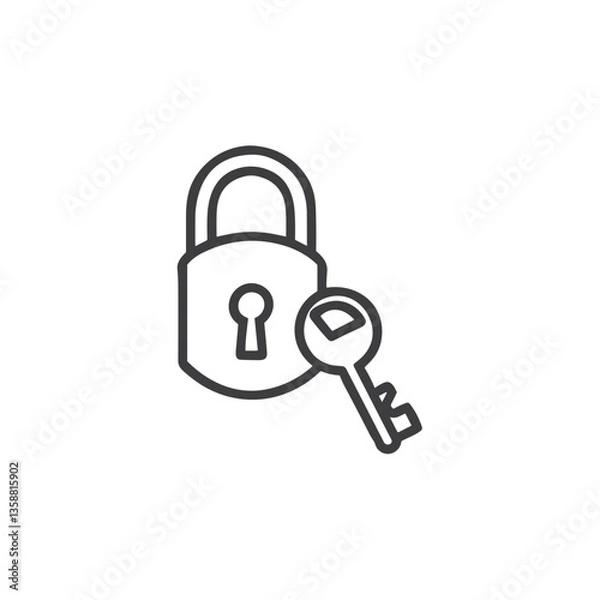 Fototapeta Unlock Security Icon for Password Management Apps, Privacy Settings Interfaces, Data Protection Services, Cybersecurity Materials and Login Screens