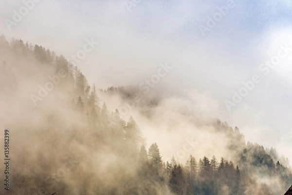 Fototapeta Cloudy sky over mountains