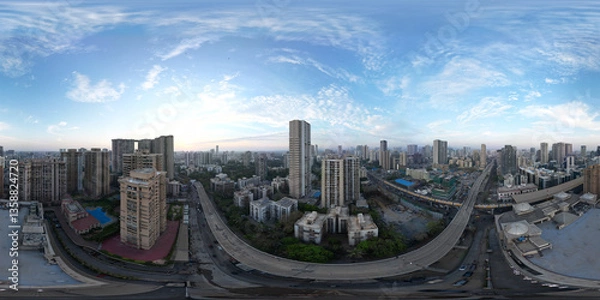 Obraz Mumbai Metro cityscape VR 360 Equirectangular Spherical Panorama