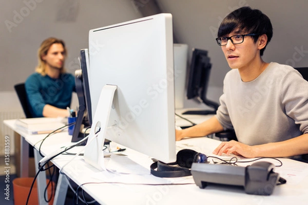 Fototapeta Tech Start-up Founders Working