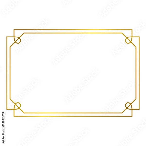 Obraz gold rectangle frame border ..
