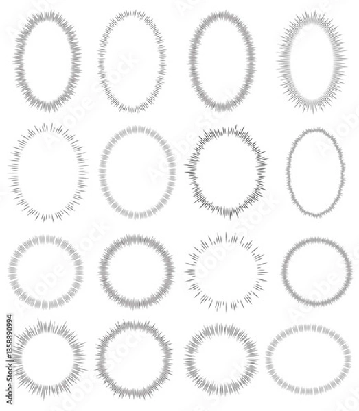 Obraz ふきだし集中線　背景素材　モノローグ