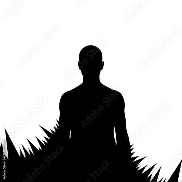 Fototapeta Shadowy Figure with Single Eye Silhouette