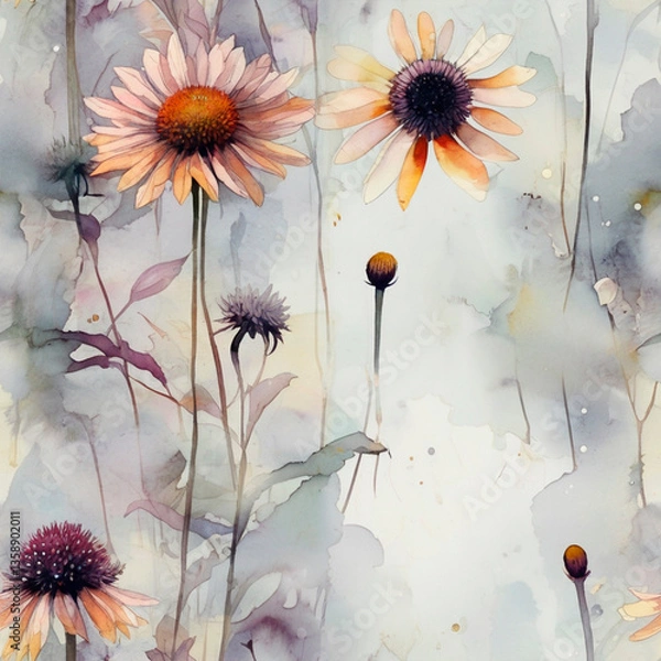 Fototapeta seamless vintage floral background