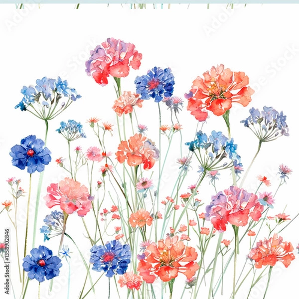 Fototapeta floral background with poppies