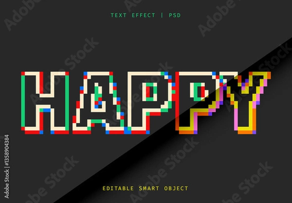 Fototapeta Colorful Pixelated Text Effect