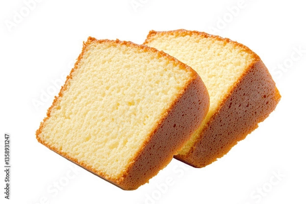 Fototapeta Soft and fluffy sponge cake slices PNG