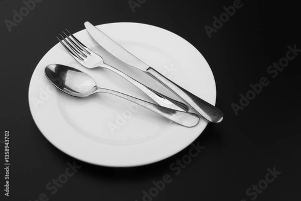 Obraz Cutlery with a plate