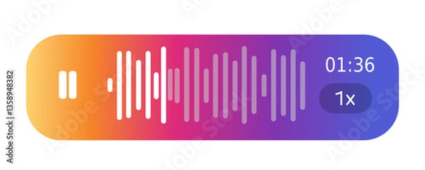 Obraz Mock up voice message icon as in instagram social media application for Website and app making ui ux etc.