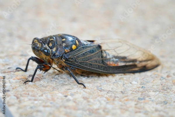 Obraz Cicada Insect Photo – Close-up Cicada Insect Photo for Educational Use | High-Quality Cicada Insect Photo for Nature and Science Content