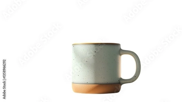 Fototapeta Stylish ceramic mug on a white background.