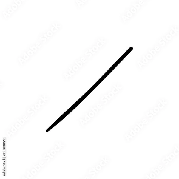 Fototapeta Slim slash symbol in hand drawn style. Vector illustration isolated on white background. For typography, font, lettering, logo, shop, sales, signboard, education, branding, presentation.