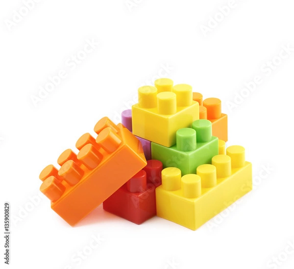 Fototapeta Pile of multiple toy bricks