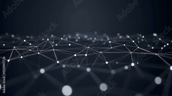 Fototapeta 
Neural network, artificial intelligence, social connections, digital database, polygonal mesh 3D illustration