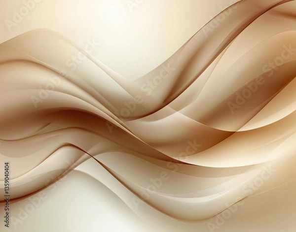 Fototapeta Abstract Beige and Gold Wavy Background for Presentation Templates