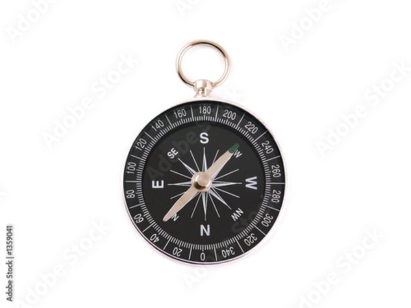 Obraz chrome compas over a white background
