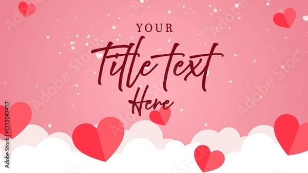 Fototapeta Valentine Love Falling Particles Intro Title