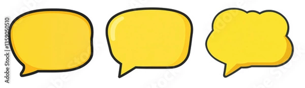 Fototapeta yellow speech bubbles set on transparent background