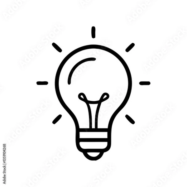 Fototapeta Light bulb icon outline on white background