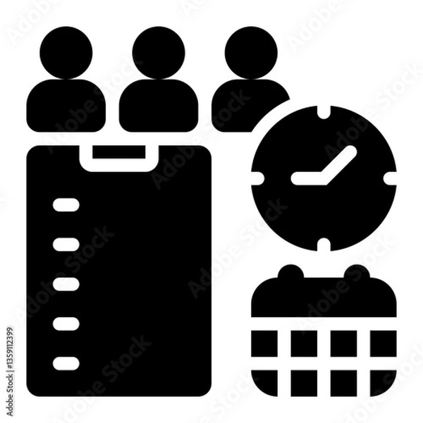 Fototapeta Rostering, Schedule Management, Team Scheduling Glyph Solid Icon
