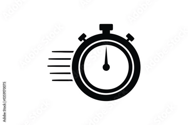 Fototapeta Fast time stop watch on white background