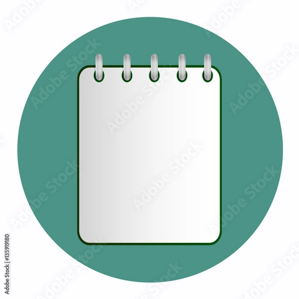 Fototapeta Clean sheet of notepad in shades of green