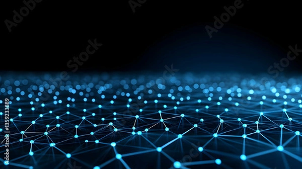 Fototapeta crypto, datum, visualisation, wave, three-dimensional, abstract, ai, analysis, artificial, background, big, blue, chaotic, circle, community, connection, dar, modern