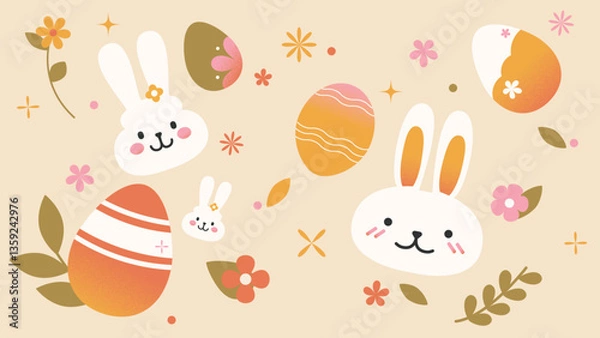 Fototapeta Spring Easter celebration illustrations	