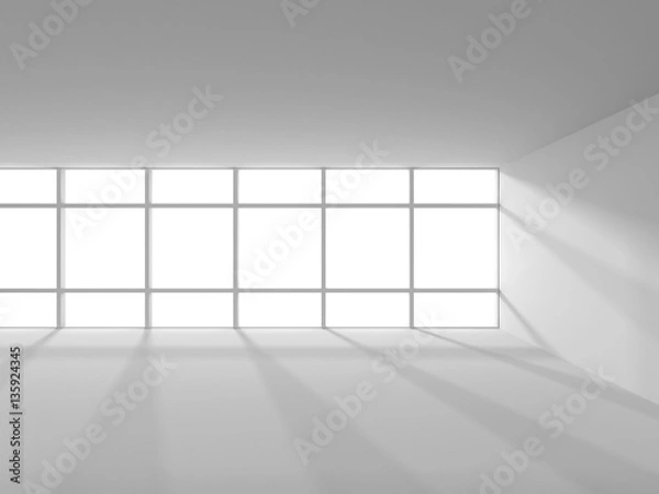 Fototapeta White empty room modern minimalistic interior background