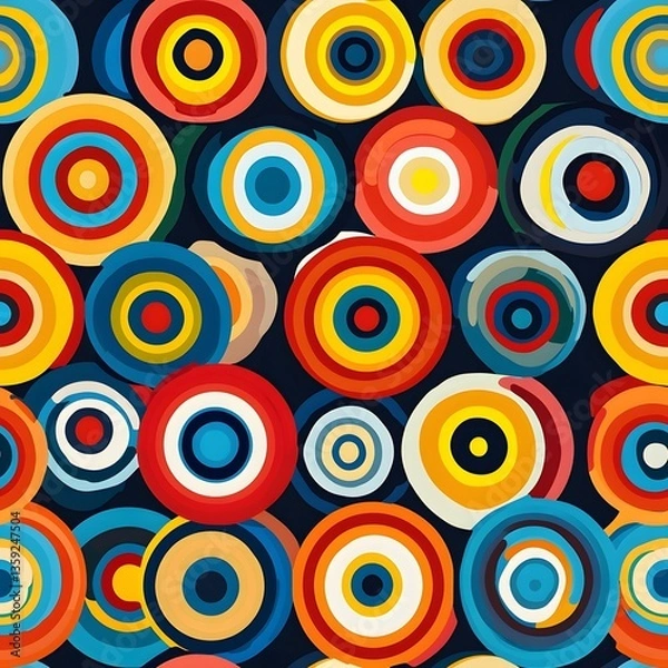 Fototapeta Colorful Concentric Circles Pattern