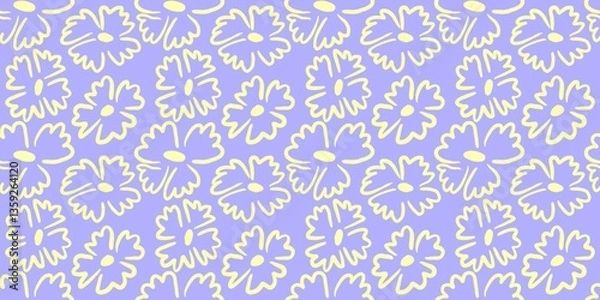 Fototapeta seamless pattern with flowers on purple background