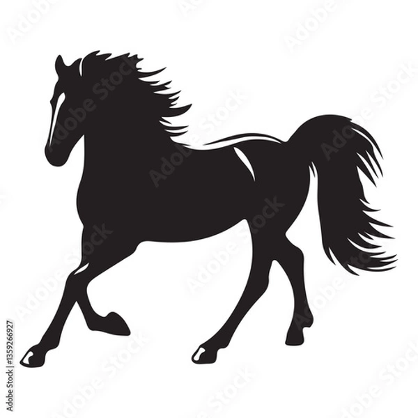 Fototapeta Powerful stallion silhouette illustration vector art graphic design image