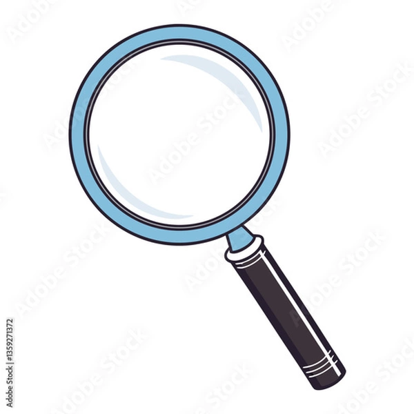 Fototapeta Magnifying glass searching tool icon vector in flat style isolated illustration