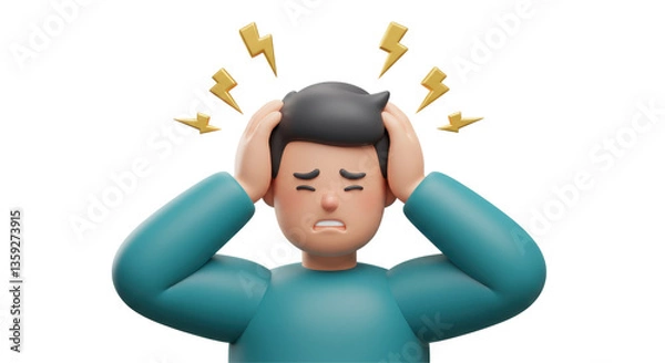 Obraz Isolated Stressed Man