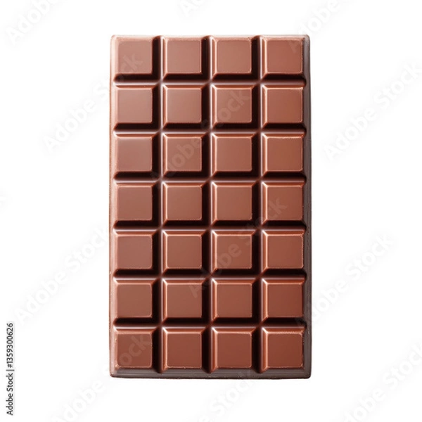 Obraz Milk chocolate bar on a transparent background. Sweet treat, dessert.