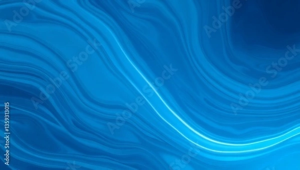 Fototapeta Abstract blue waves create a soft, flowing texture with a digital, wavy motion