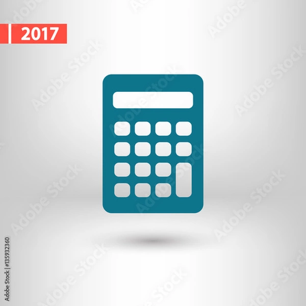 Obraz calculator icon, vector illustration. Flat design style