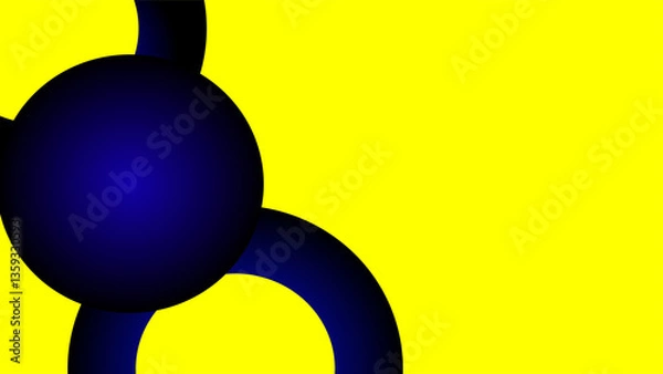 Obraz Yellow background with dark blue violet pearl and arches