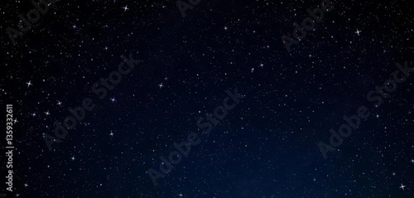 Fototapeta A mesmerizing seamless pattern of twinkling stars against a dark night sky, blue, infinite
