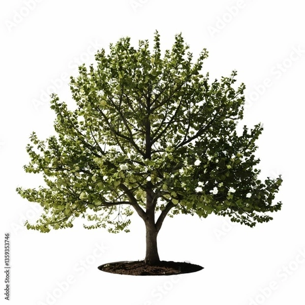 Fototapeta A single tree stand alone on a white background